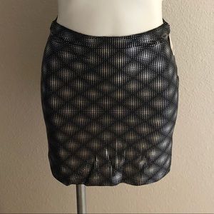 Mini skirt black and Metallic silver design